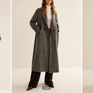 Commense Essential Versatile Gray Tweed Long Trench Coat medium